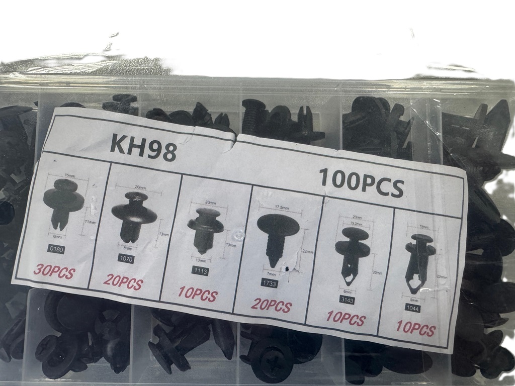 Set cleme auto / clipsuri auto de fixare, 6 dimensiuni, plastic