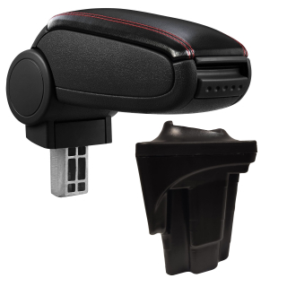 Cotieră pentru Seat Leon 2 1P (05.2005-12.2012) negru piele ecologica cu cusatura rosie